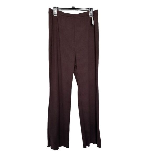 Abound Women's Pull-On High Waist Stretch Ribbed Wide Leg Pants Size Large‎ - Picture 1 of 7